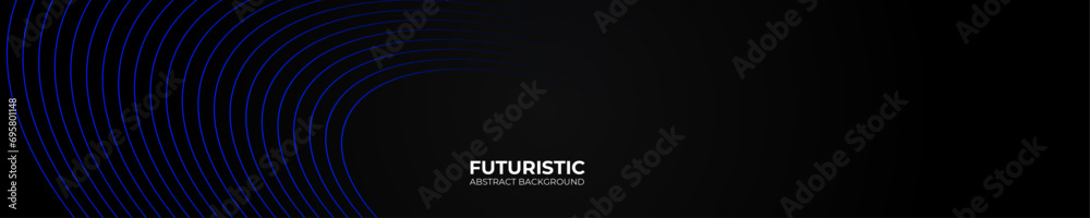 Futuristic abstract background. Glowing blue geometric lines design. Modern shiny blue diagonal rounded lines pattern. Suit for cover, backdrop, banner website, flyer, cards, poster, corporate.