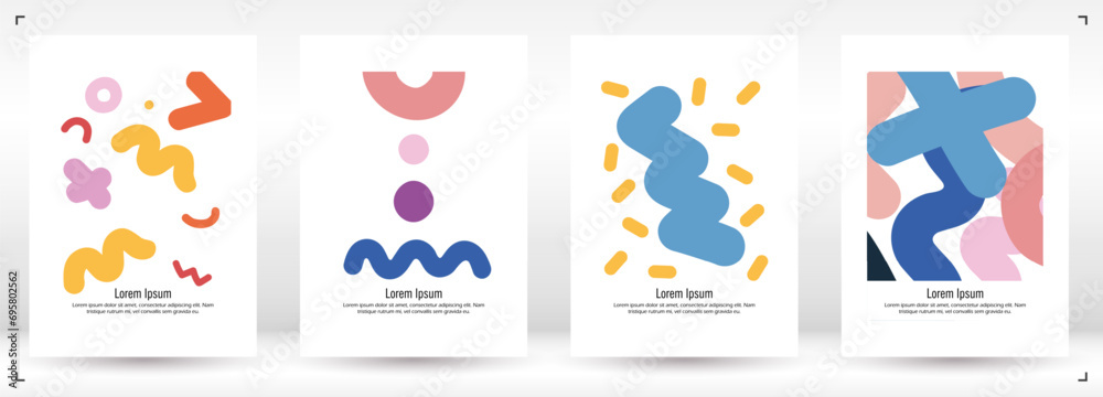 Abstract Minimal Vector Background in Trendy Doodle Style. Vibrant Graphic Print with Dynamic Lines and Geometric Shapes. Set of Vivid Poster 80s - 90s Design for Landing Page, Cover, Brochure. Abstract Minimal Vector Background in Trendy Doodle Style. Vibrant Graphic Print with Dynamic Lines and Geometric Shapes. Set of Vivid Poster 80s - 90s Design for Landing Page, Cover, Brochure.