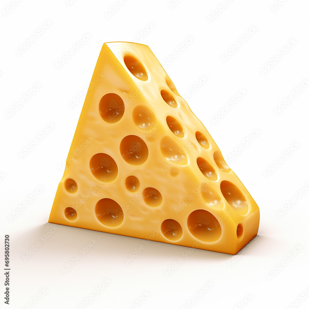 Cheese slice icon isolated on white background. 3d illustration. High resolution Cheese slice icon isolated on white background. 3d illustration. High resolution