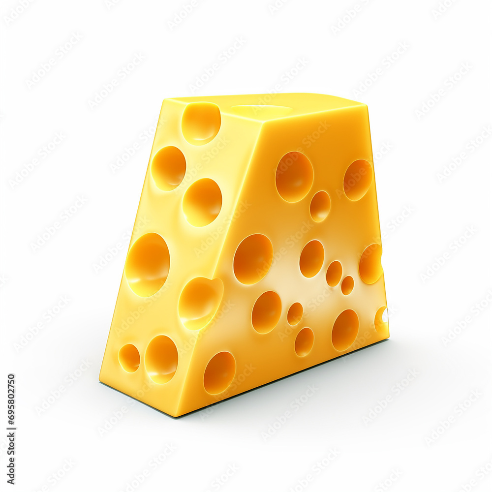 Cheese slice isolated on white background. 3d render illustration. Cheese slice isolated on white background. 3d render illustration.