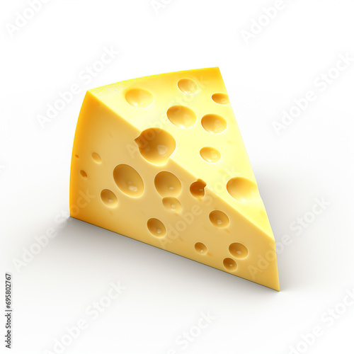 Cheese icon isolated on white background. 3D illustration.