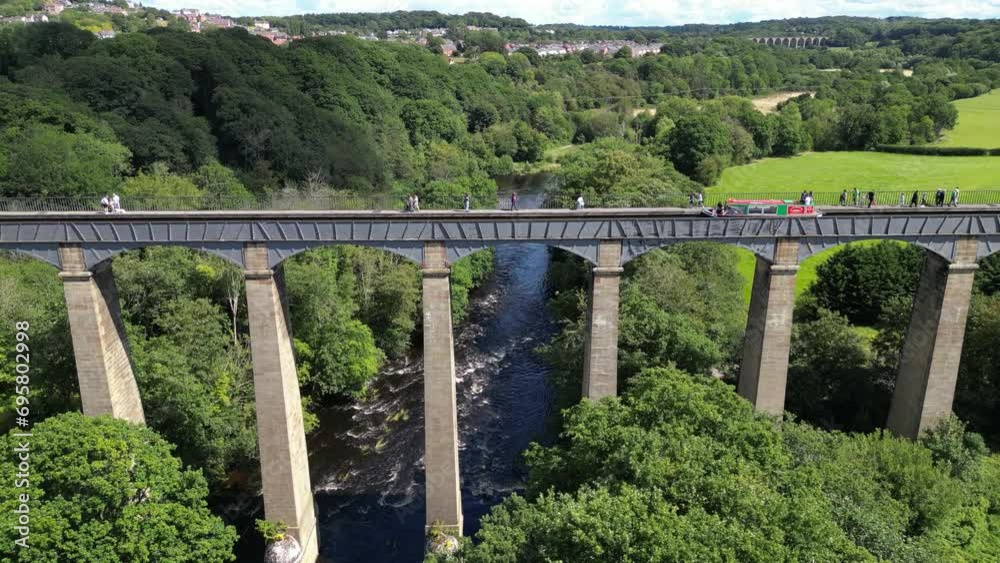 Aerial view of Pontcysyllte Aqueduct in the Vale of Llangollen, Wales, UK Aerial view of Pontcysyllte Aqueduct in the Vale of Llangollen, Wales, UK