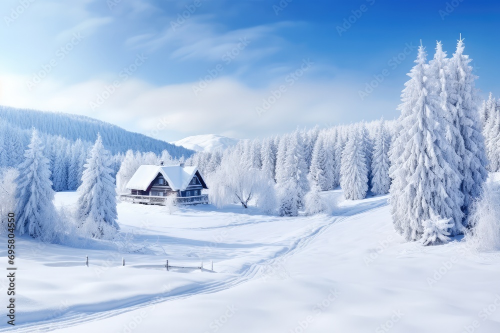Charming Winter Landscape Perfect For The Christmas Season