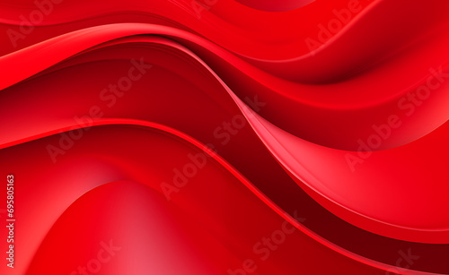 Bright red liquid paper waves abstract banner design.