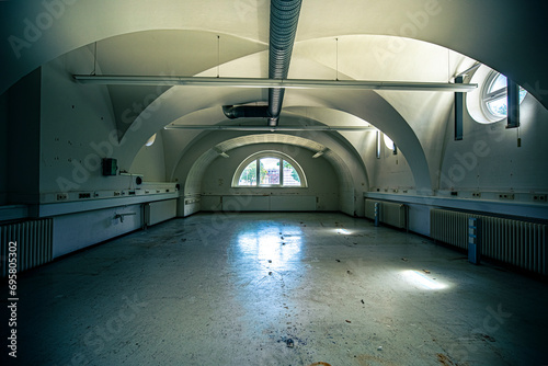 The abandoned pathology with morgue and auditorium.