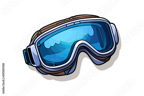 Snow goggles sticker. Vector illustration design.
