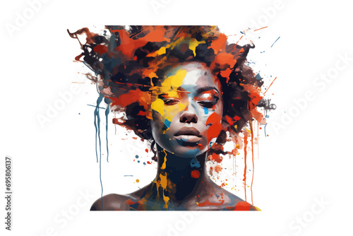 Abstact color Black woman. Vector illustration design.