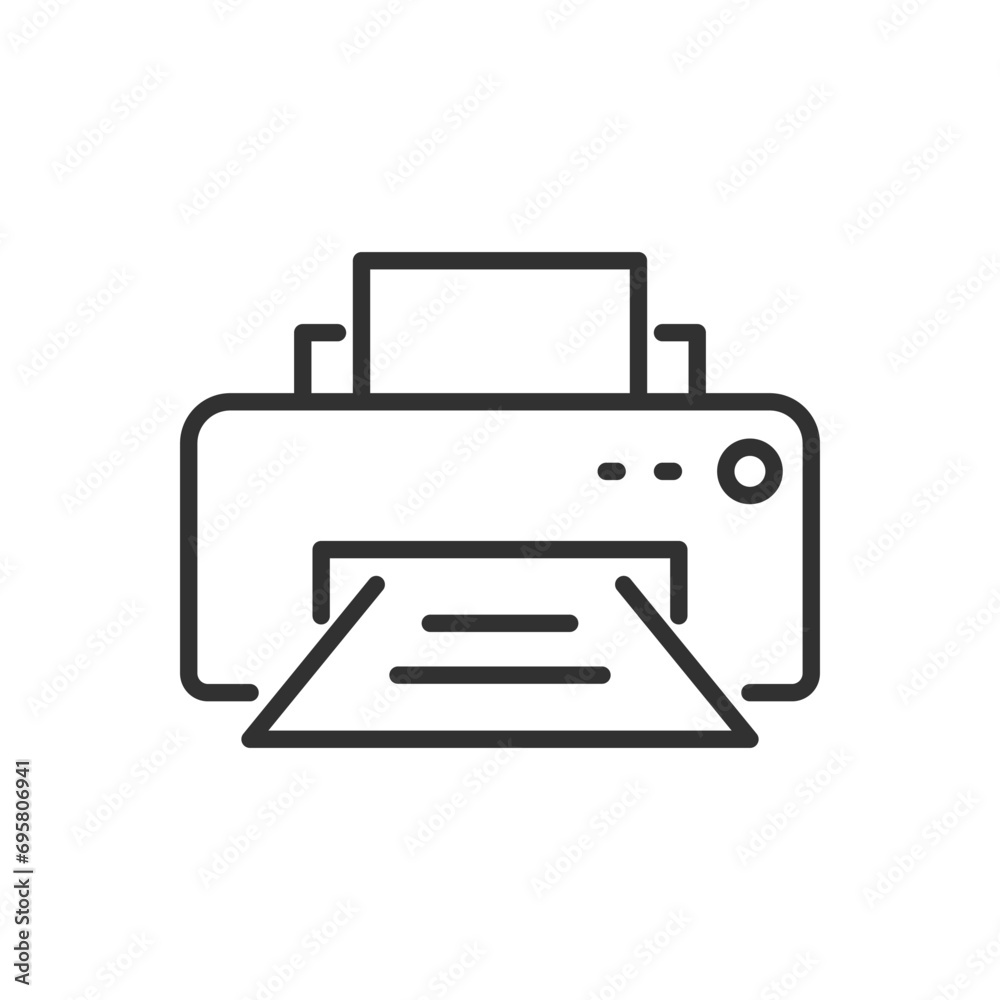 Printer, linear icon. Line with editable stroke Printer, linear icon. Line with editable stroke