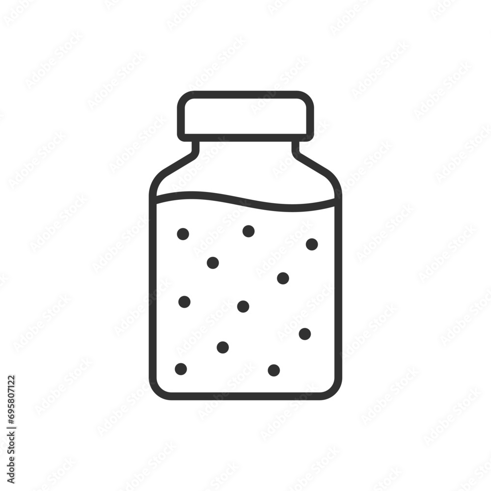 Smoothies in a jar, linear icon. Line with editable stroke Smoothies in a jar, linear icon. Line with editable stroke