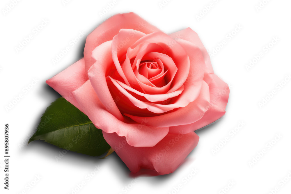 Fototapeta premium Pink rose flower on isolated transparent background.