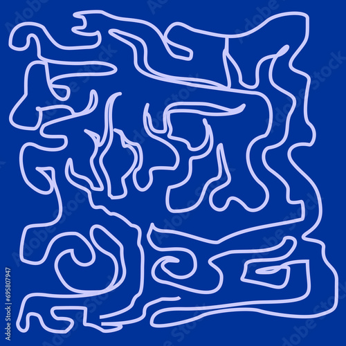 Abstract monoline scribble artwork. Can be used for illustrations, fashion patterns, clothing motifs, wallpaper and other design elements.
