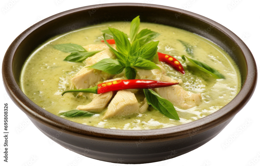 green curry isolated on transparent background