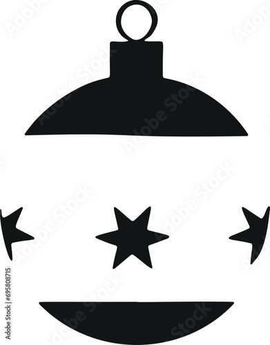 Stylishly Simple Christmas Ornaments: Vector Glyph Flat Design