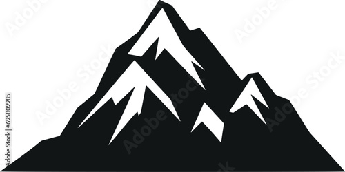 Simplistic Mountain Icons - Discover the Minimalistic Charm of Vector Glyph Flat Art