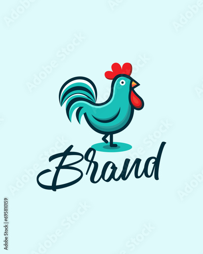 cute, playful chicken logo. Simple yet elegant, this design brings a whimsical touch to any brand, capturing the essence of joy and friendliness with delightful sophistication.
