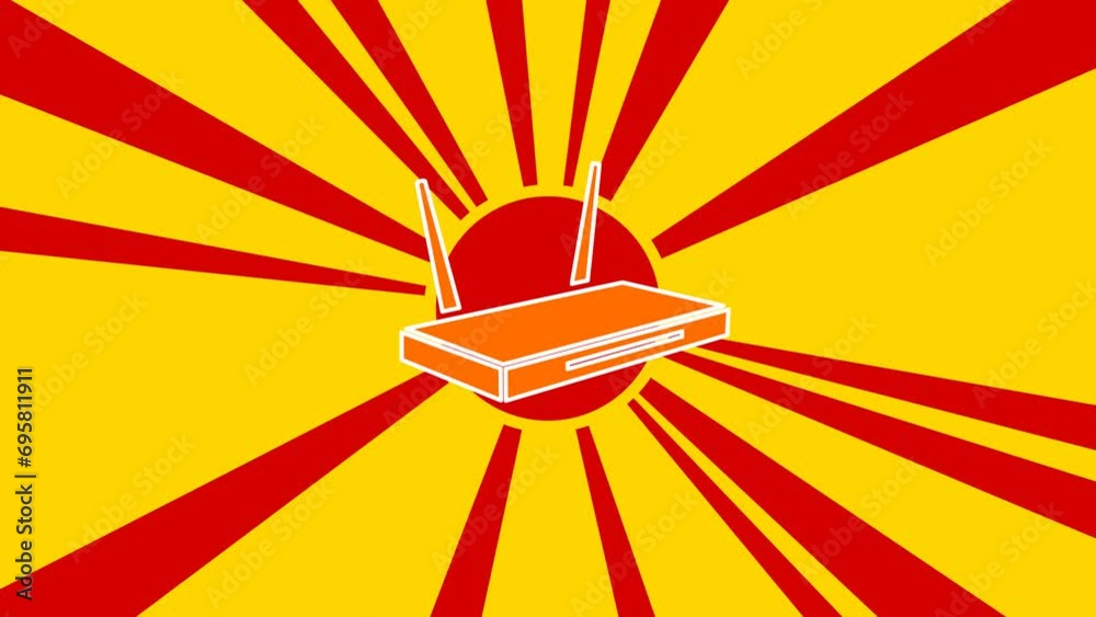 Vidéo Stock Router symbol on the background of animation from moving ...