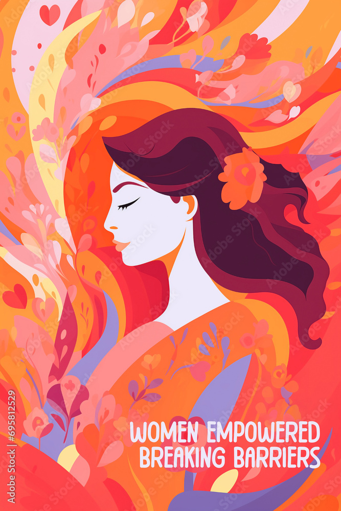 Women's Day March 8. Concept of female empowerment and commemorative art. Celebrating together and promoting gender equality, awareness and women's rights campaign. Women's Day March 8. Concept of female empowerment and commemorative art. Celebrating together and promoting gender equality, awareness and women's rights campaign.