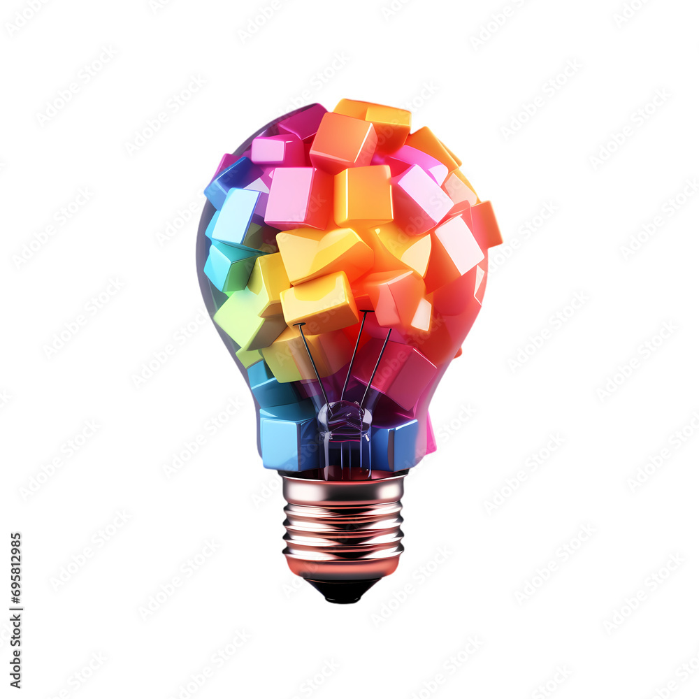 Polygonal puzzle light bulb isolated on transparent background Polygonal puzzle light bulb isolated on transparent background