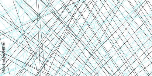  Abstract black and blue Random lines background vector .Monochrome seamless pattern.. Random chaotic lines abstract geometric pattern vector background. nervures de feuilles mortes, fond rectangle .