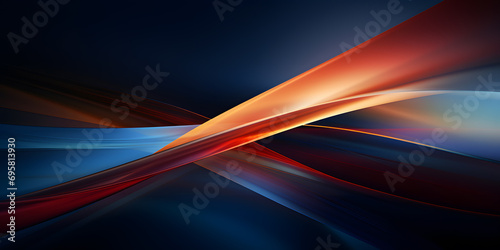 Abstract blue and red background with some smooth lines illustration