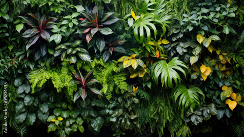 Tropical plants in the garden as a background  nature series