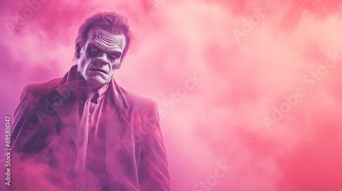 Frankensteins Monster Pastel Light Purple And Light Crimson Background