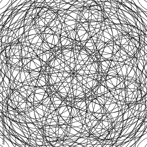 Circular Scribble Lines Square Background Texture