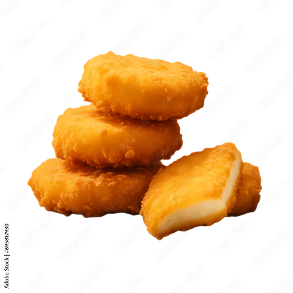 Fried chicken nuggets isolated on transparent background Fried chicken nuggets isolated on transparent background