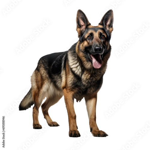 Playful German Shepherd Dog Isolated on White Background © PNG River Gfx