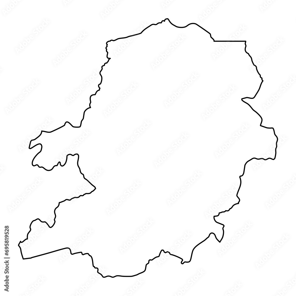 Centre region map, administrative division of Republic of Cameroon. Vector illustration.