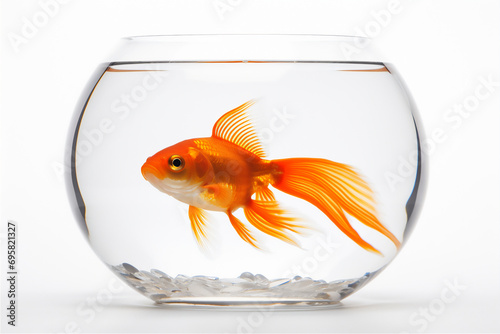 goldfish in aquarium in close up and detail