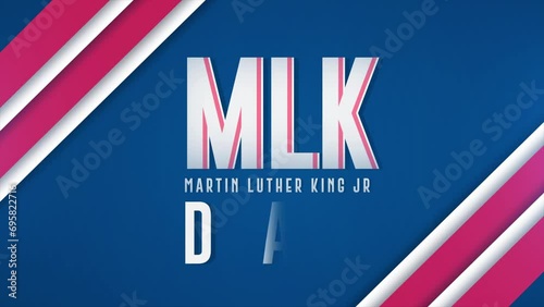MLK Day lettering inspirational quotes, The time is always right to do what is right with blue background text motion graphic Animation concept. photo