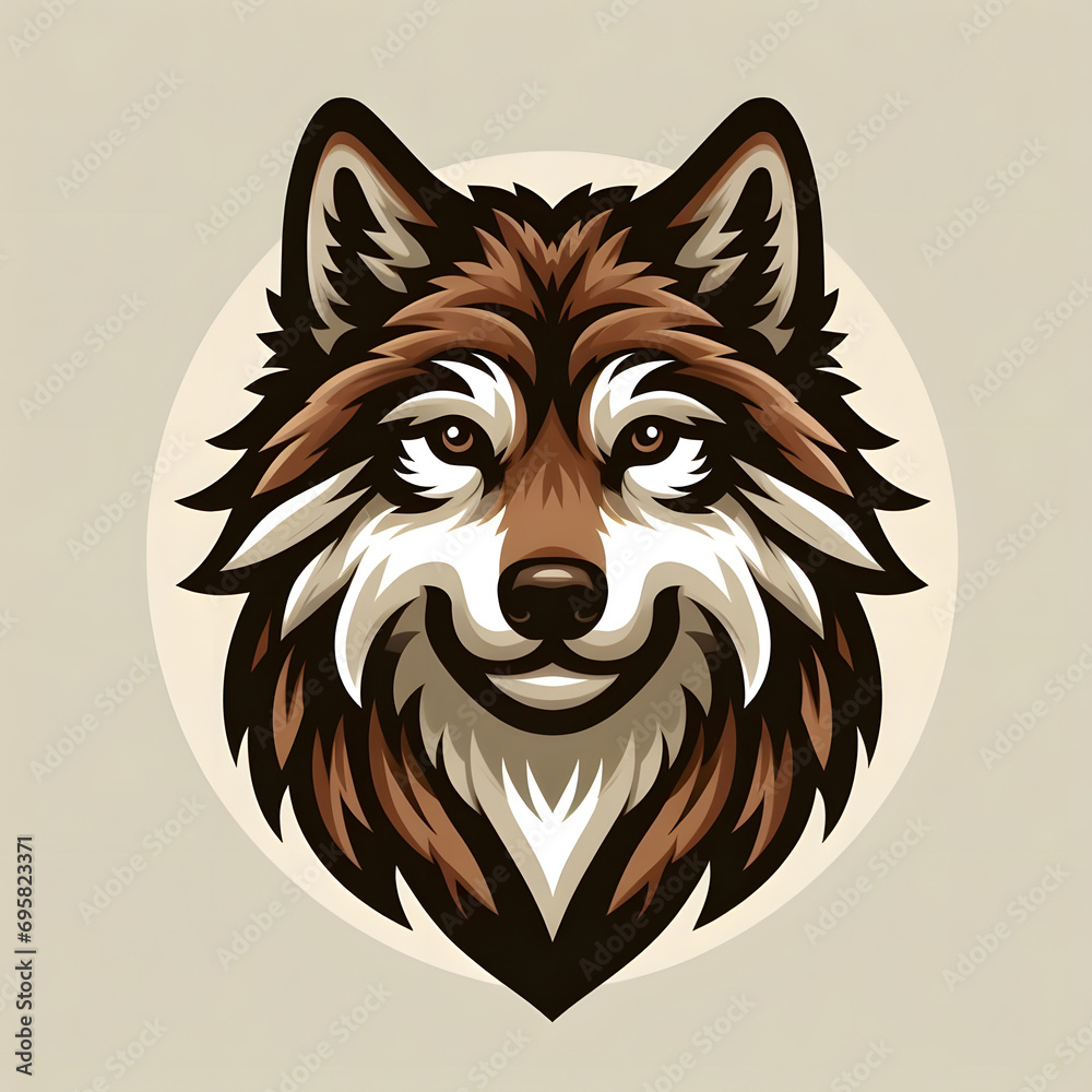 Naklejka premium A Sophisticated and Elegant Wolf: The Logo that Combines High-Quality Craftsmanship and Modern Aesthetic