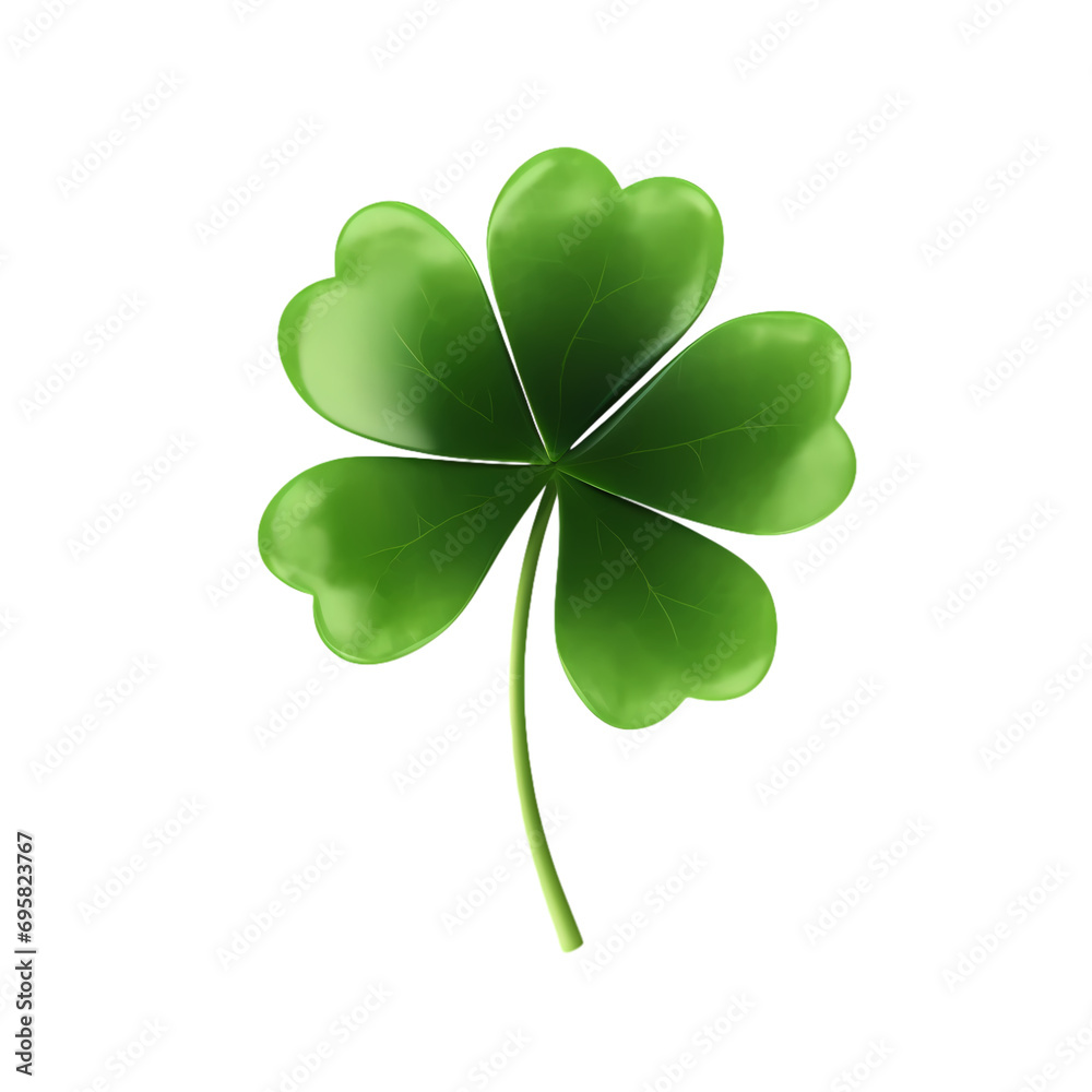 Green four leaf clover, clover isolated on transparent background Green four leaf clover, clover isolated on transparent background