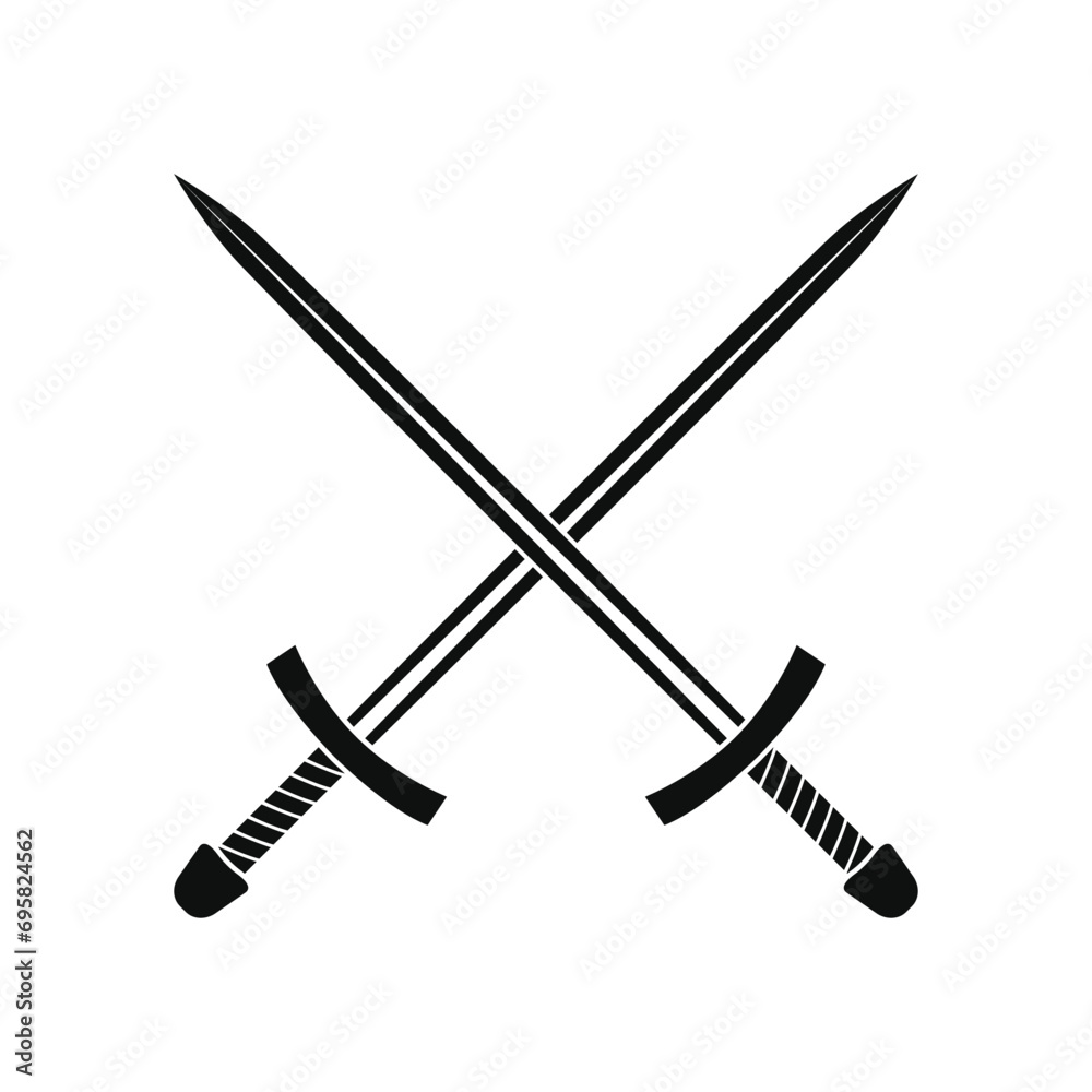 Crossed sword icon design vector flat isolated illustration Crossed sword icon design vector flat isolated illustration