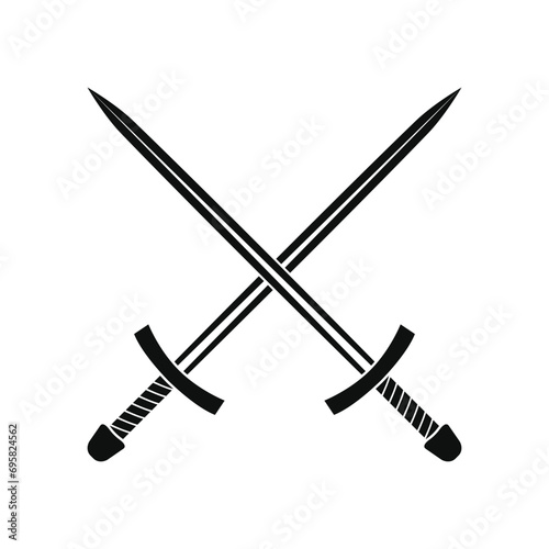 Crossed sword icon design vector flat isolated illustration photo
