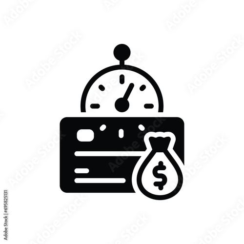 Black solid icon for credit