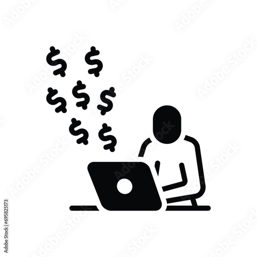 Black solid icon for earning