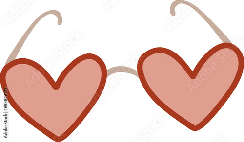 Hearts glasses, heart shape glasses, valentines day symbol photo