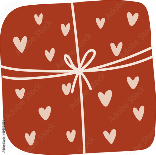 Present box, gift for christmas or valentines day