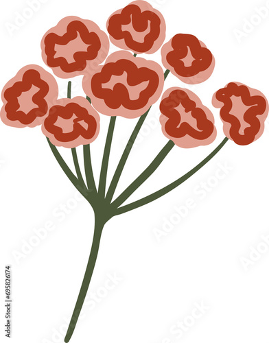Flower element, valentines day red bright beautiful flower
