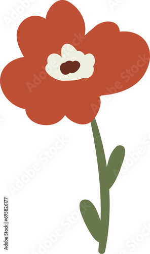 Flower element, valentines day red bright beautiful flower
