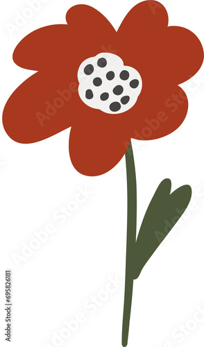 Flower element, valentines day red bright beautiful flower