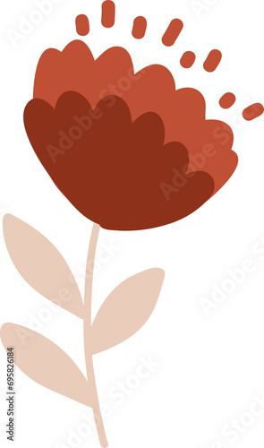 Flower element, valentines day red bright beautiful flower