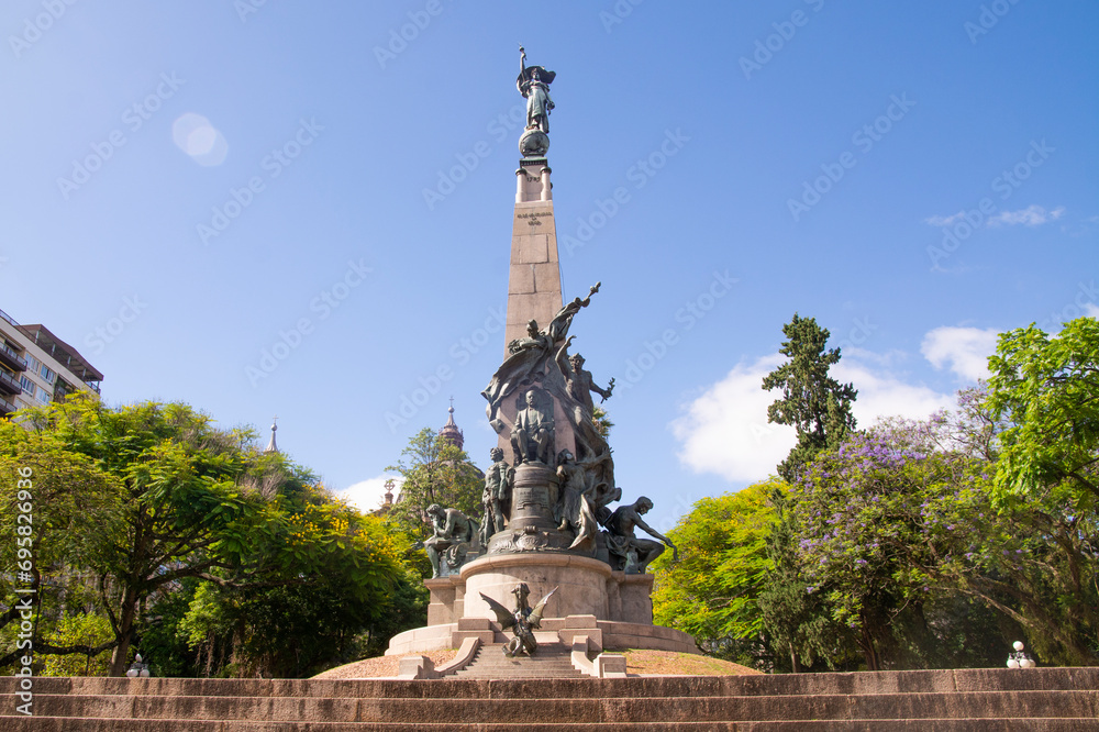 Fototapeta premium Porto ALegre, Rio Grande do Sul, Brazil -November 25, 2023: the center of Matriz Square or Praca da Matriz, Porto Alegre, Rio Grande do Sul, Brazil