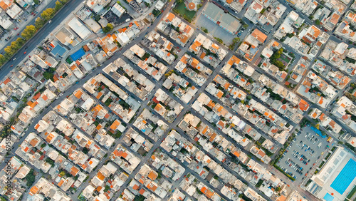 Athens, Greece. Panorama of the capital during sunset. Roofs of houses, Aerial View © nikitamaykov