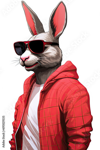 Playful Rabbit Illustration,Anthropomorphic Creature © Dolgren