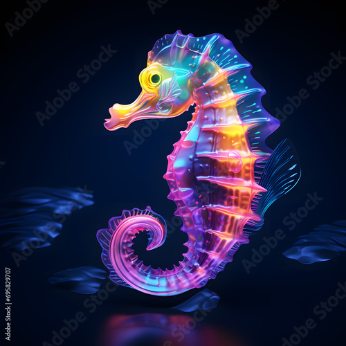 Realistic lifelike seahorse