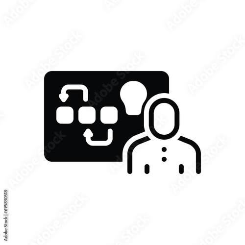 Black solid icon for planning