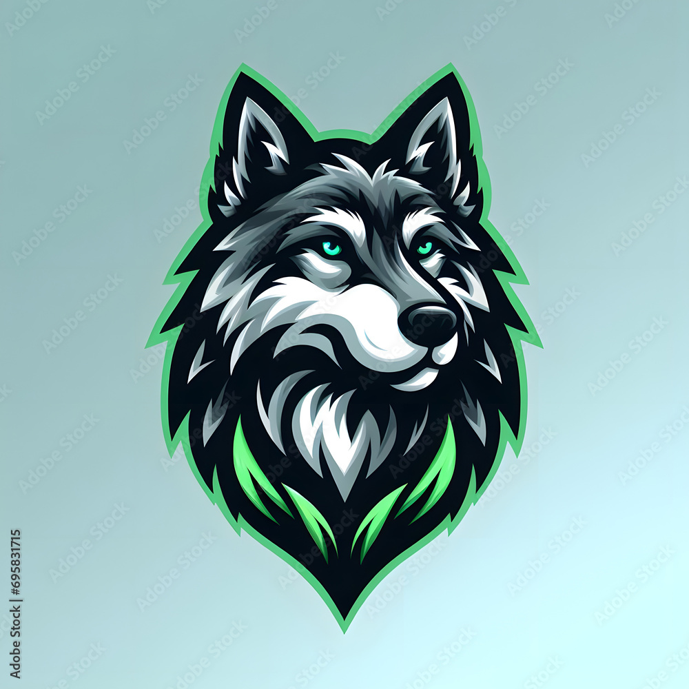 Naklejka premium A Sophisticated and Elegant Wolf: The Logo that Combines High-Quality Craftsmanship and Modern Aesthetic